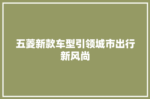 五菱新款车型引领城市出行新风尚
