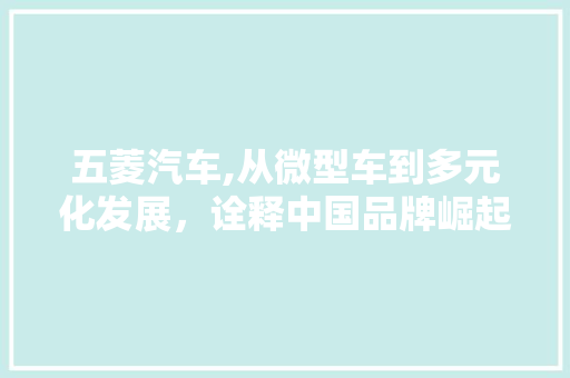五菱汽车,从微型车到多元化发展，诠释中国品牌崛起之路