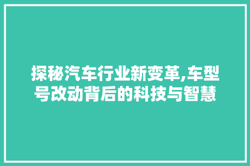 探秘汽车行业新变革,车型号改动背后的科技与智慧 车灯配件
