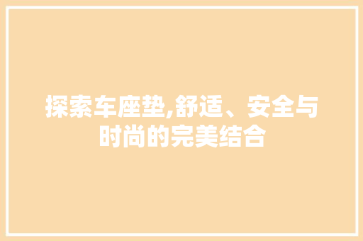 探索车座垫,舒适、安全与时尚的完美结合