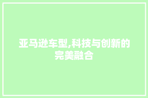 亚马逊车型,科技与创新的完美融合