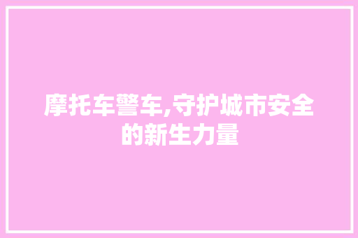 摩托车警车,守护城市安全的新生力量