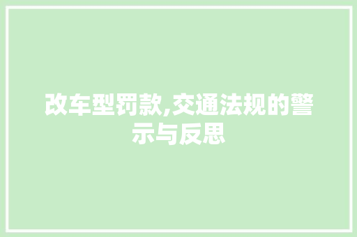 改车型罚款,交通法规的警示与反思
