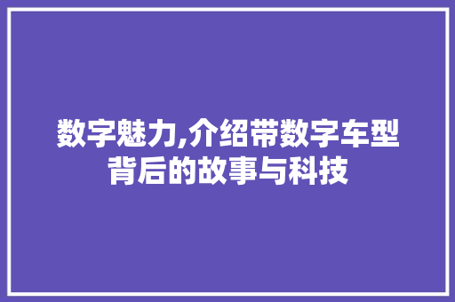 数字魅力,介绍带数字车型背后的故事与科技