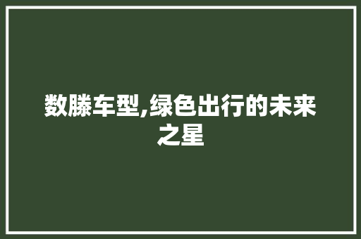 数滕车型,绿色出行的未来之星