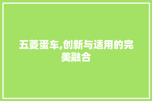 五菱蛋车,创新与适用的完美融合