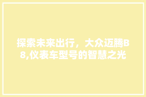 探索未来出行，大众迈腾B8,仪表车型号的智慧之光
