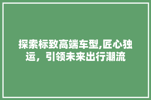 探索标致高端车型,匠心独运，引领未来出行潮流