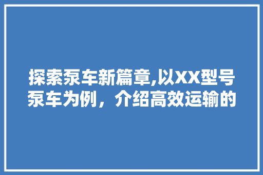探索泵车新篇章,以XX型号泵车为例，介绍高效运输的秘密 车身配件