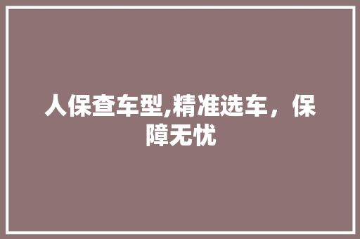 人保查车型,精准选车，保障无忧