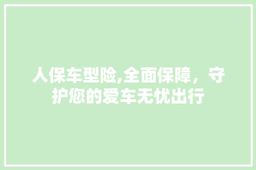 人保车型险,全面保障，守护您的爱车无忧出行