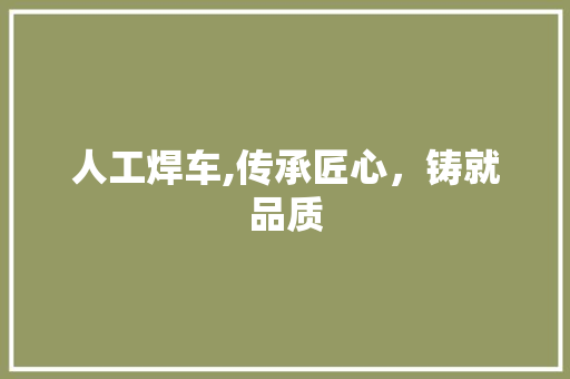人工焊车,传承匠心，铸就品质