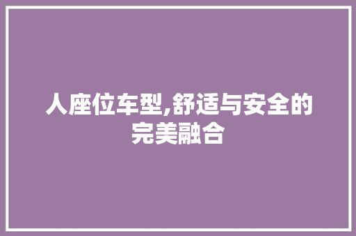 人座位车型,舒适与安全的完美融合