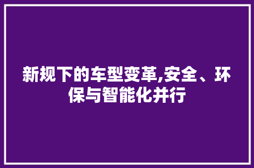 新规下的车型变革,安全、环保与智能化并行