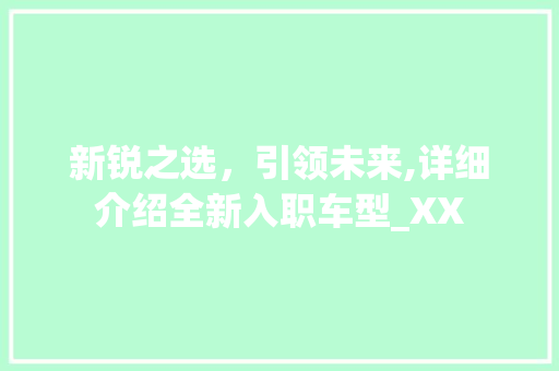 新锐之选，引领未来,详细介绍全新入职车型_XX