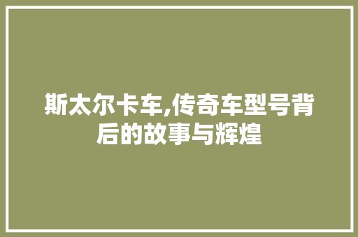 斯太尔卡车,传奇车型号背后的故事与辉煌