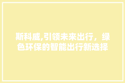 斯科威,引领未来出行，绿色环保的智能出行新选择