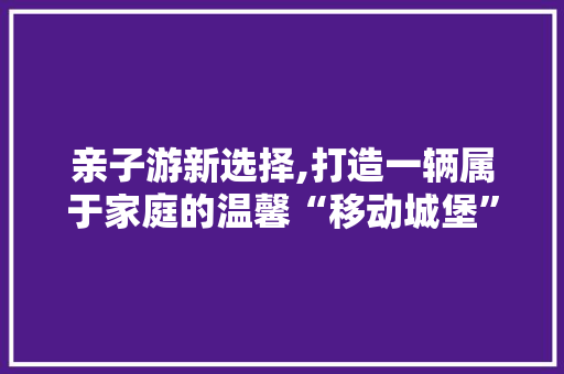 亲子游新选择,打造一辆属于家庭的温馨“移动城堡”