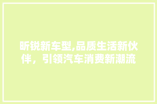 昕锐新车型,品质生活新伙伴，引领汽车消费新潮流