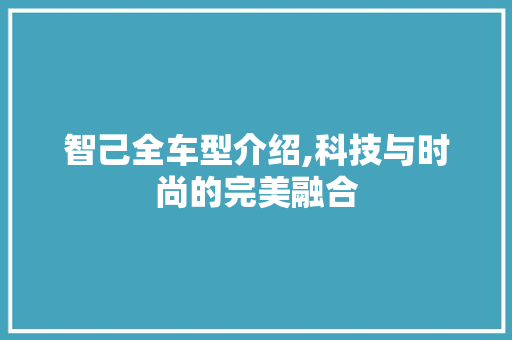 智己全车型介绍,科技与时尚的完美融合