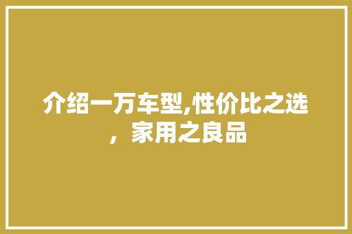 介绍一万车型,性价比之选，家用之良品