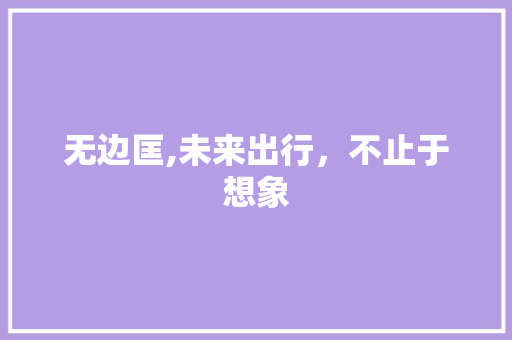 无边匡,未来出行，不止于想象