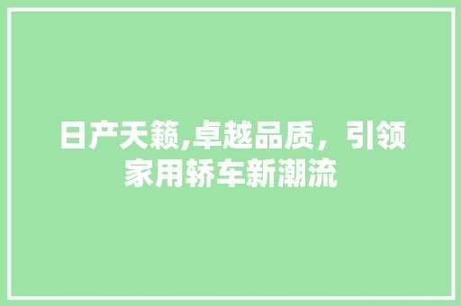 日产天籁,卓越品质，引领家用轿车新潮流