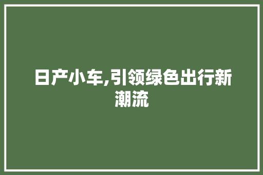 日产小车,引领绿色出行新潮流