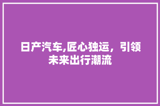 日产汽车,匠心独运，引领未来出行潮流