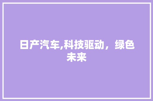 日产汽车,科技驱动，绿色未来