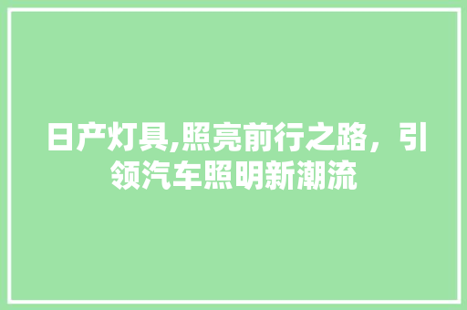 日产灯具,照亮前行之路，引领汽车照明新潮流