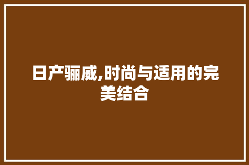 日产骊威,时尚与适用的完美结合