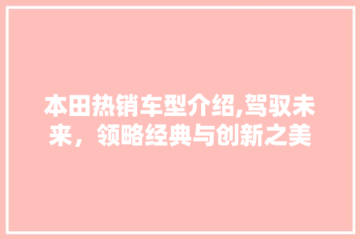 本田热销车型介绍,驾驭未来，领略经典与创新之美
