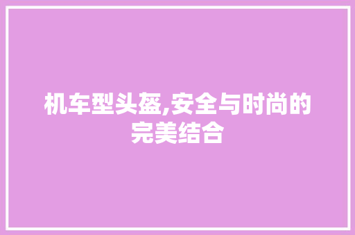 机车型头盔,安全与时尚的完美结合