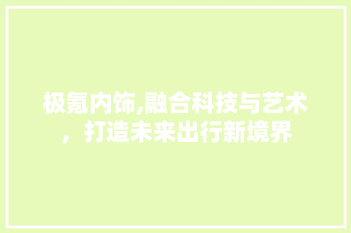极氪内饰,融合科技与艺术，打造未来出行新境界
