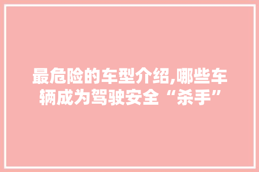 最危险的车型介绍,哪些车辆成为驾驶安全“杀手”