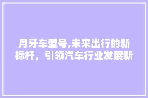 月牙车型号,未来出行的新标杆，引领汽车行业发展新潮流