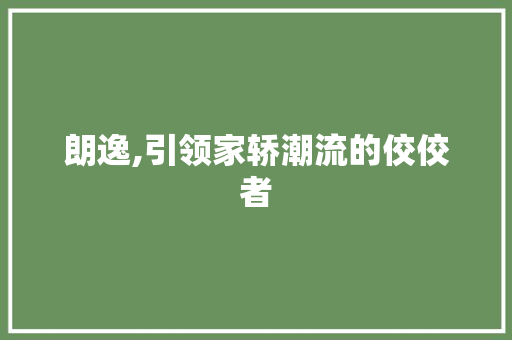 朗逸,引领家轿潮流的佼佼者