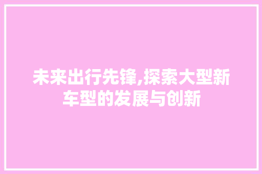 未来出行先锋,探索大型新车型的发展与创新