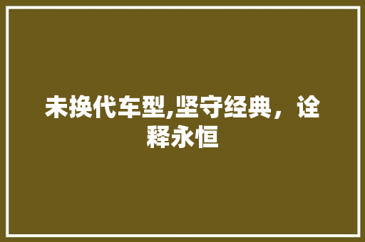 未换代车型,坚守经典，诠释永恒