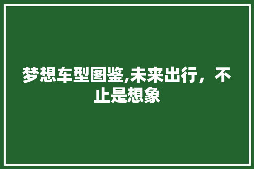 梦想车型图鉴,未来出行，不止是想象