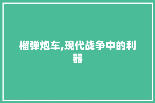 榴弹炮车,现代战争中的利器 汽车配件