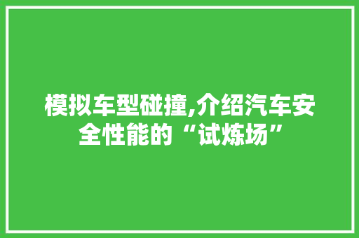 模拟车型碰撞,介绍汽车安全性能的“试炼场”