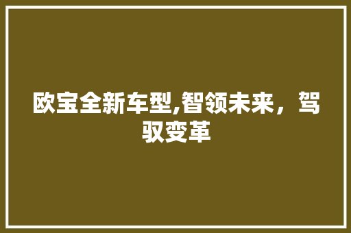 欧宝全新车型,智领未来，驾驭变革
