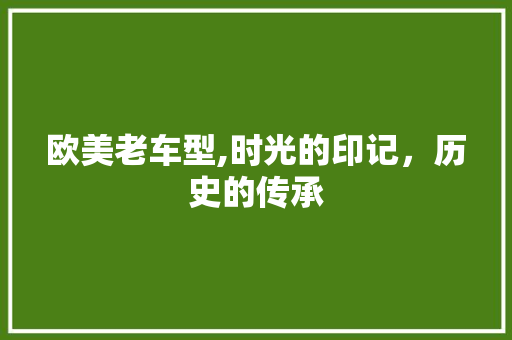 欧美老车型,时光的印记，历史的传承 变速箱配件