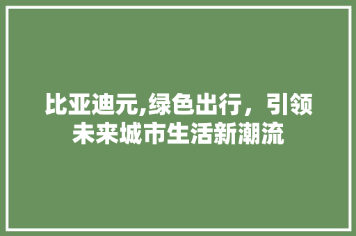 比亚迪元,绿色出行，引领未来城市生活新潮流