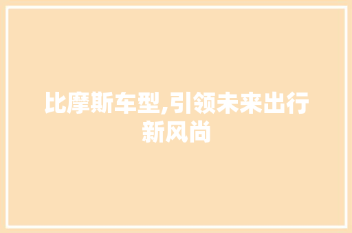 比摩斯车型,引领未来出行新风尚