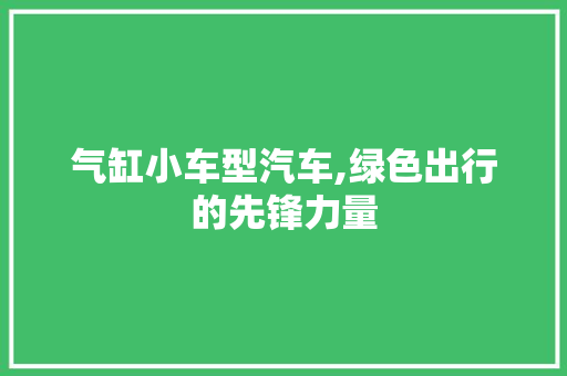 气缸小车型汽车,绿色出行的先锋力量