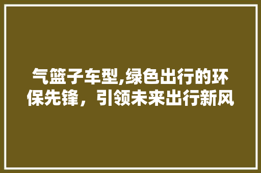 气篮子车型,绿色出行的环保先锋，引领未来出行新风尚