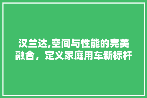 汉兰达,空间与性能的完美融合，定义家庭用车新标杆